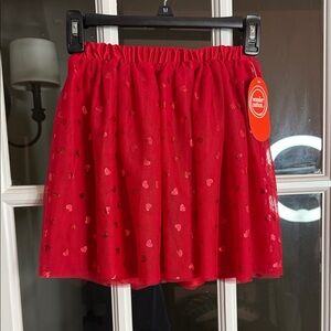 Wonder Nation Red Skater Skirt with Heart Pattern